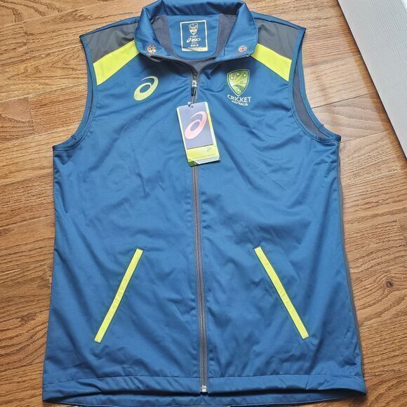 Asics M Men's Training Vest Cricket Australia NWT Sports Legion Blue‎ Training - Picture 4 of 9